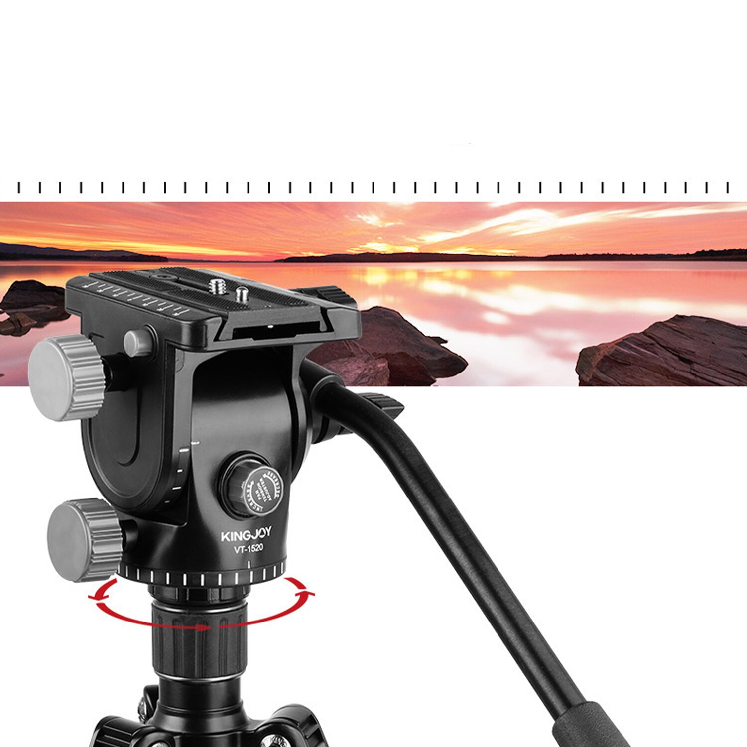 Cabezal de bola para fotografía Slr, soporte de amortiguación de vídeo, trípode de un solo Mango, cabezal de trípode hidráulico, placa de liberación rápida