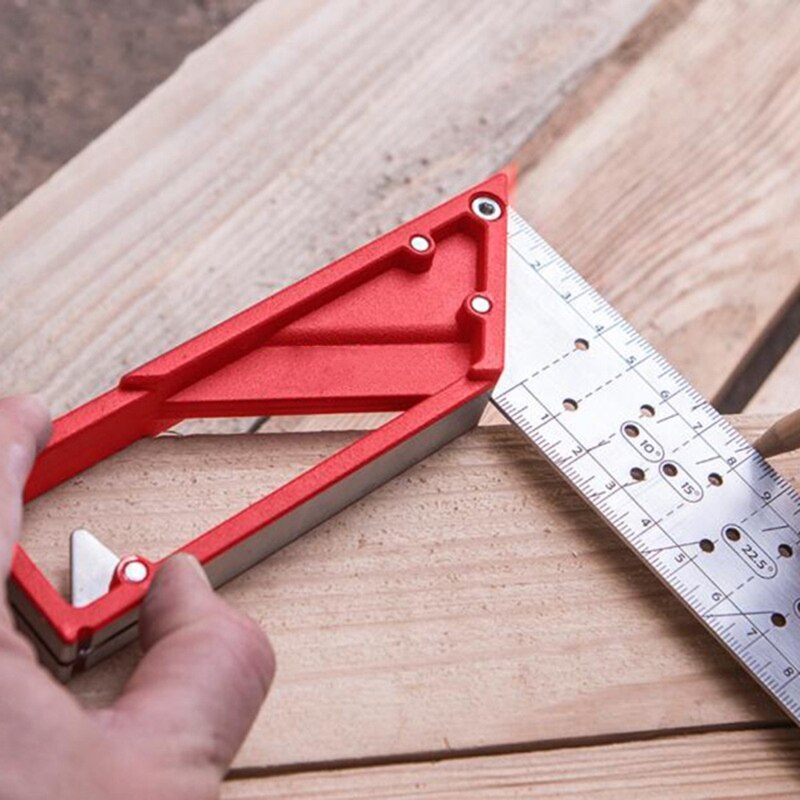 45/90 Degree Triangle Square Ruler 30cm Stainless Steel Right Angle Ruler Woodworking Try Square for Multiple Purposes Carpenter
