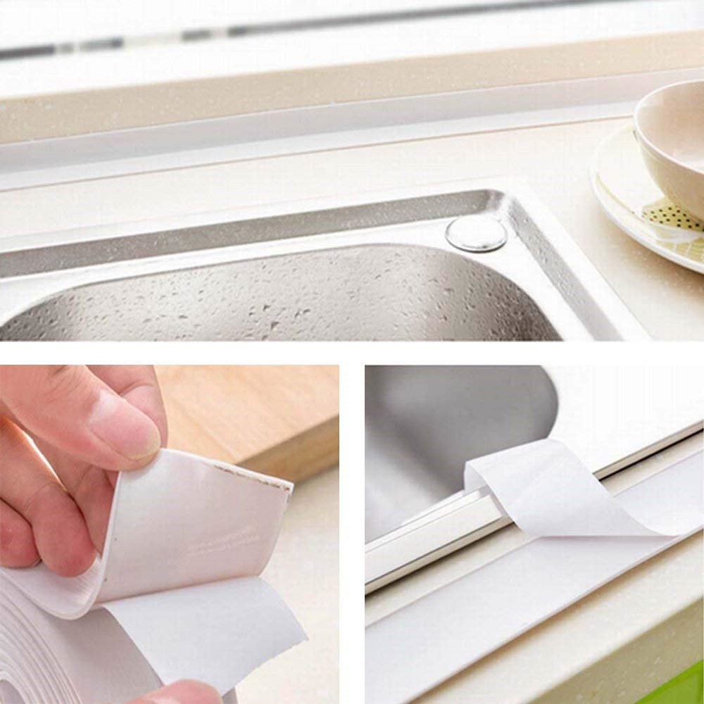 Acryl Lijm Keuken Pvc Sticker Waterdicht Mildewproof Tape Lijn Hoek Naden Vocht Meeldauw Bescherming Collision Rubberen Strip