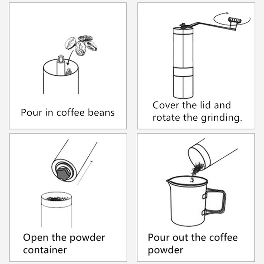 Coffee Grinder Mini Stainless Steel Hand Manual Handmade Coffee Bean Burr Grinders Mill Kitchen Tool Grinders