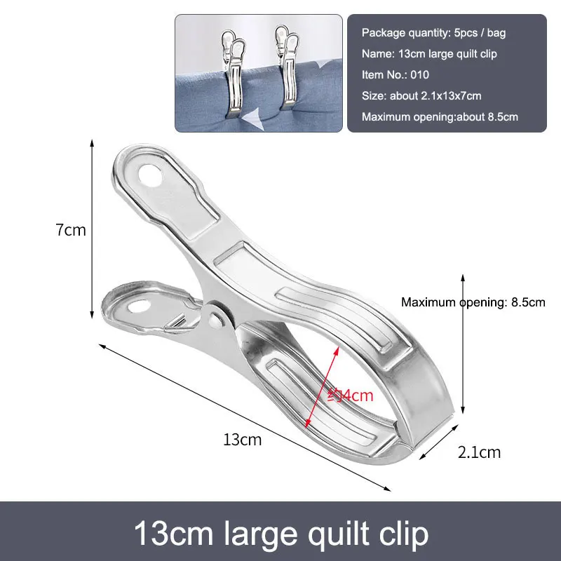 3-20 Stuks Kleding Clips Rvs Zwembad Handdoek Clips Wasknijpers Pinnen Houders Kleding Quilts Klemmen Afdichting clip Naaien Clip: Dull