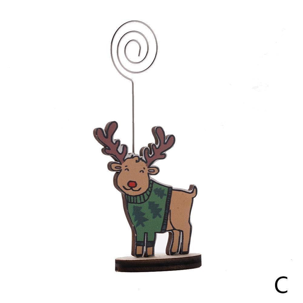 1 pc kerstkaartenhouders met schattige notitieclips, kerstvakantie, papieren kaartdecoraties, map voor festival  h9 j 3: Roze