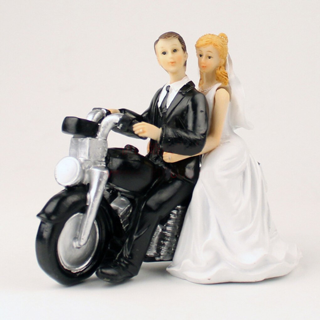 Reusable Romantic Black Groom Bride Marry Resin Figurine Wedding Cake Topper Wedding Decoration Baking Decor Tools: NO15