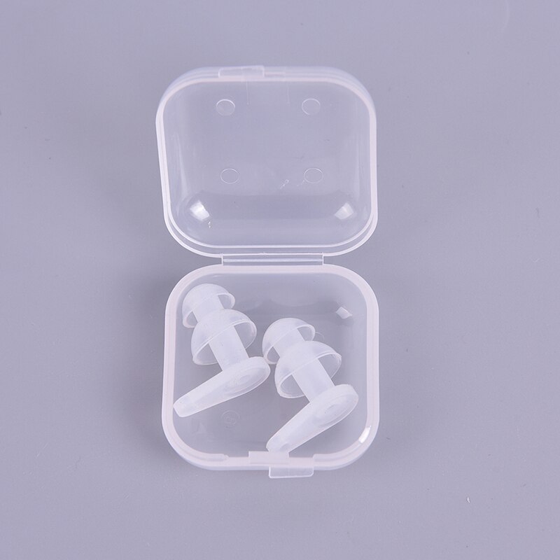 2PCS/1Pair Box-packed Comfort Earplugs Noise Reduction Silicone Soft Ear Plugs Swimming Silicone Earplugs Protective For Sleep: B TP