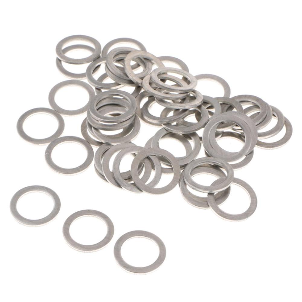 50Pcs Practical Oil Pan Screw Gasket Aluminum Oil Drain Plug Crush Washers Gaskets For Mazda 9956-41-400