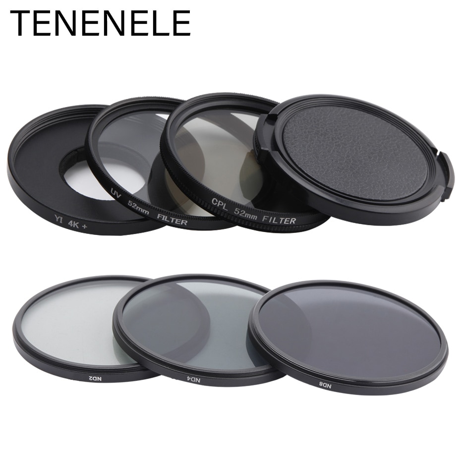 TENENELE Yi Action Camera Filter UV/Polariseren/Gradiënt Kleur Lens Filters Set Voor Xiaomi Yi Lite 4 k plus Sport Camera Accessoires