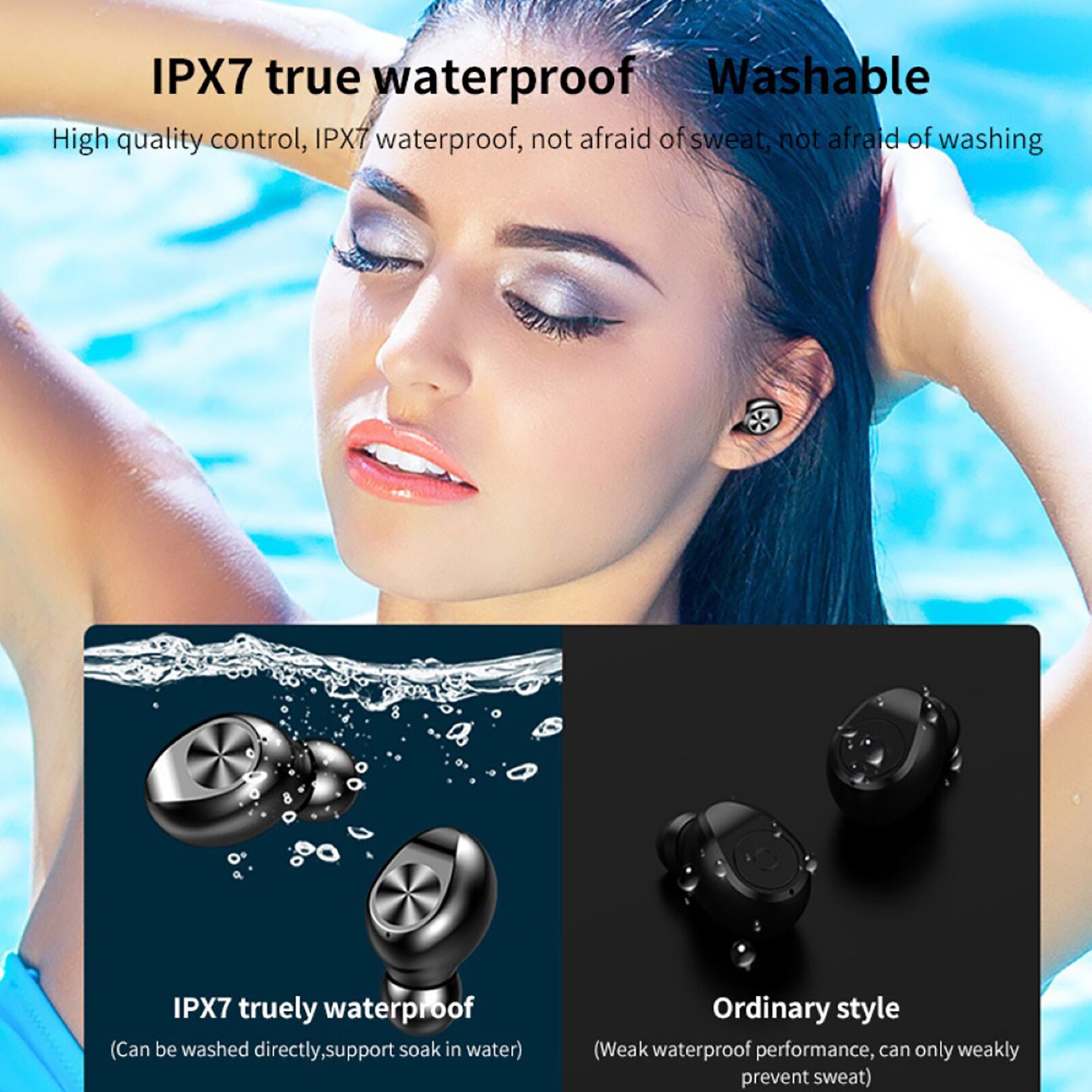 True Wireless Earphones TWS Waterproof Earbuds Bluetooth 5.0 Smarts Touch 9D Stereo Earphones For Phone Headsets With Microphone