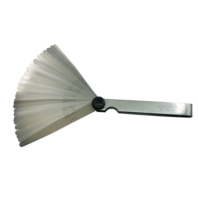 32 knivfiltre tykkelse, målende metrisk 0.03-1mm 0.001-0.040 tommer