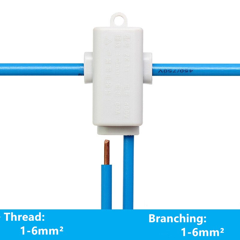 2pcs continuous wire connector main line 1-6mm2 main line 1-6mm2 quick connect terminal
