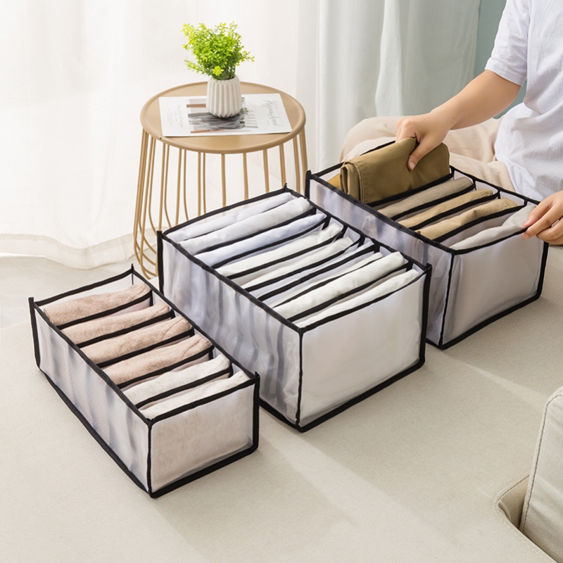 Organizador de armario para ropa interior y calcetines, caja de almacenamiento divisora para el hogar, cajón plegable