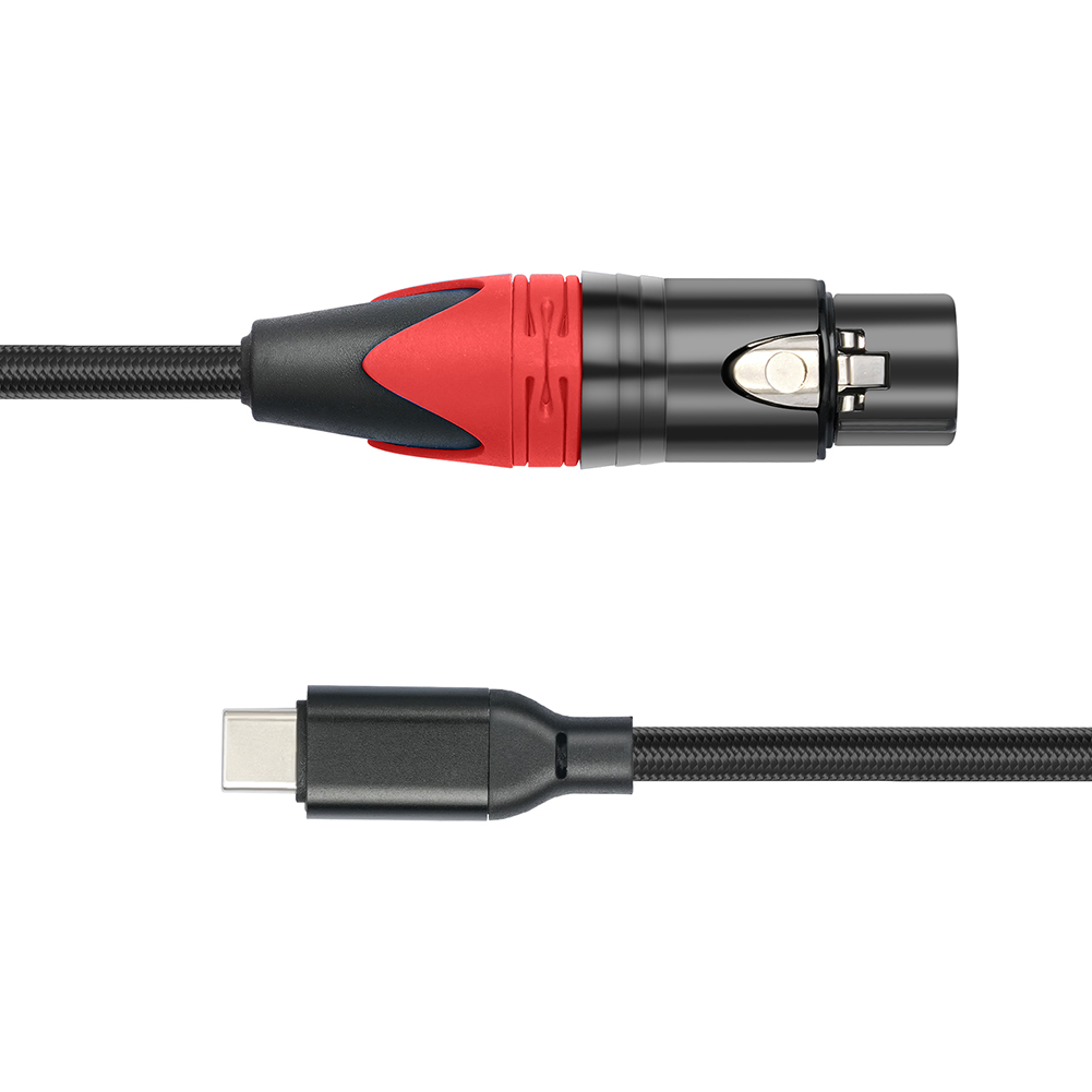 Câble de microphone USB C vers XLR femelle, Plug and Play, Audio Static, 1 m, 2 m, 3m