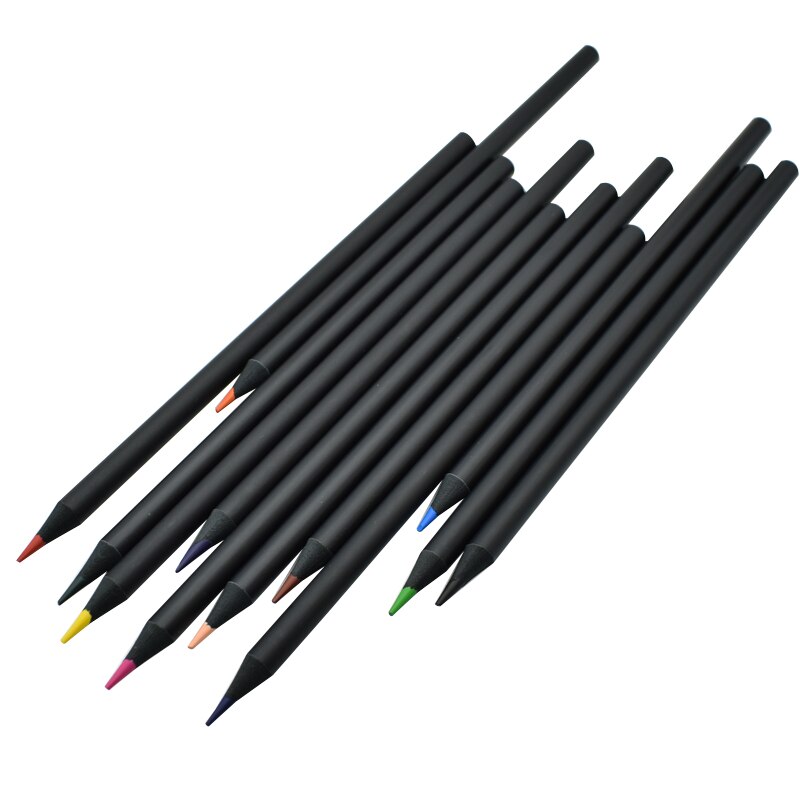 12 farben einstellen Schwarz Holz Bleistift Kunst Farbe Bleistift freundlicher Zeichnung Malerei Werkzeuge Schreibwaren Schreib Materialien Schule Liefert