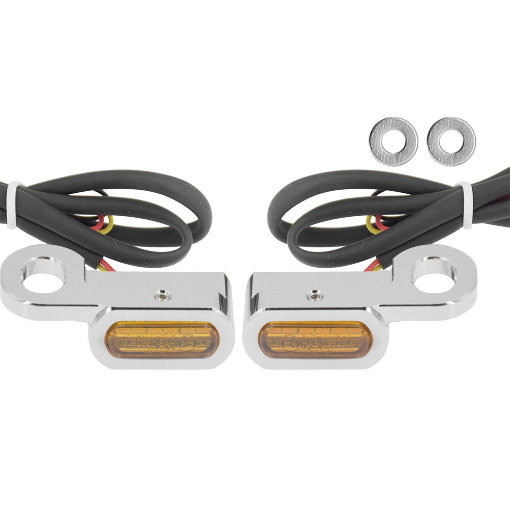 2X Motorfiets Led Richtingaanwijzer Zwart/Chrome Voor Harley Touring Road Street Glide Flhr softail: Chrome(Orange)
