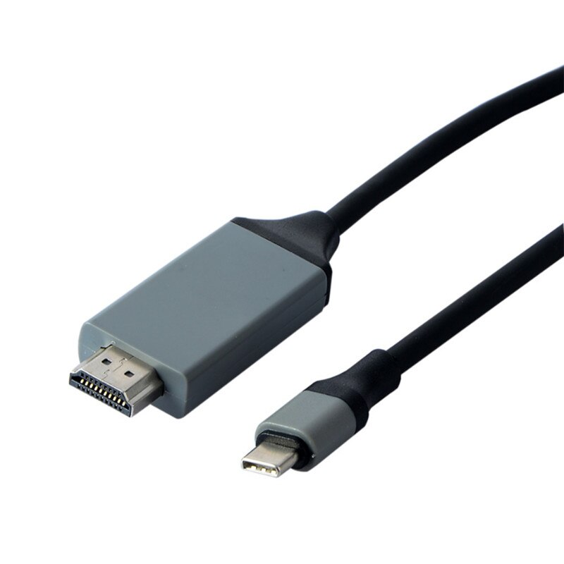 Bundwin type c usb 3.1 to hdmi-kompatibel kabel 4k 2m usb-c til hdtv konverteradapter for galaxy  s8 for huawei mate 10 pro  p20: Grå
