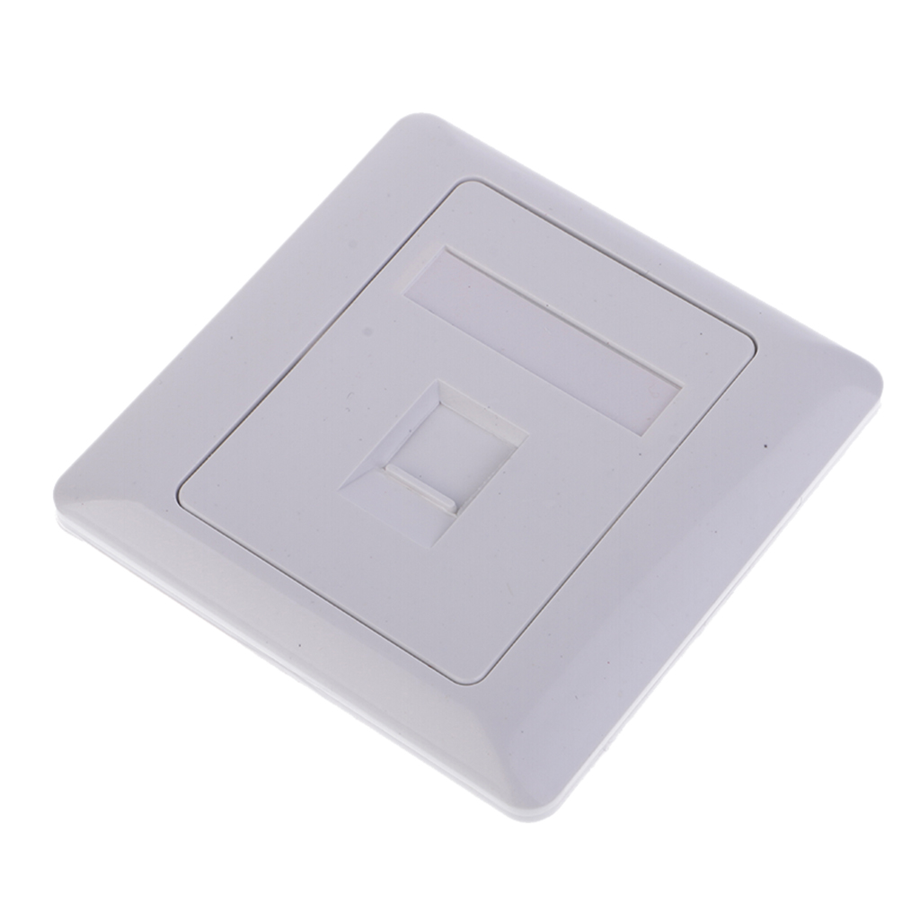 Rj45 -stikdåse enkeltports vægudtag ansigt over netværk ethernet top
