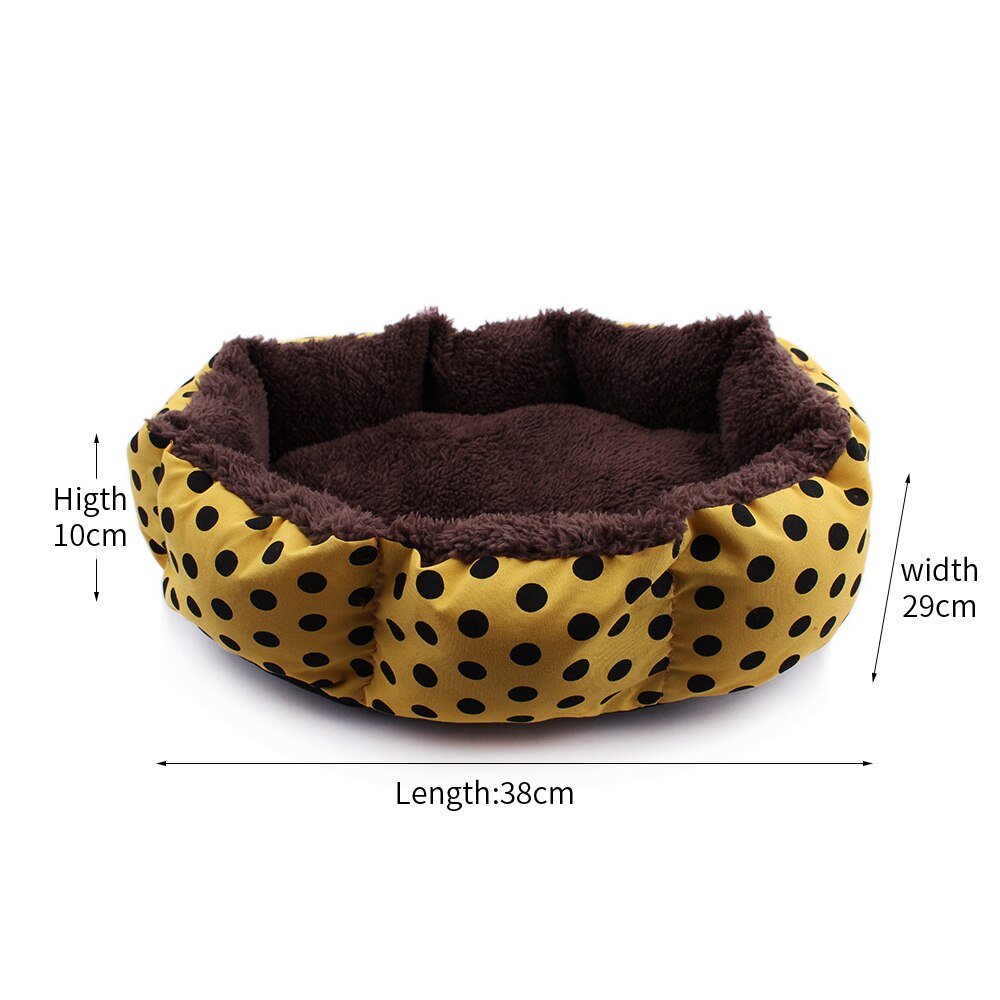 Achthoekige Pet Hond Bed Lange Pluche Opvouwbare Huisdier Bedden Zachte Wasbare Hond En Kat Mat Kennel Winter Warm Huisdier Kussen producten: YELLOW