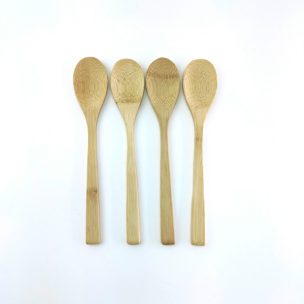 Organic bamboo Wood Cutlery Natural Bamboo Spoon Coconut Palm Coconut Spoon for Coconut shell bowl Bamboo Spoon Cutlery: 3pcs 20cm spoon