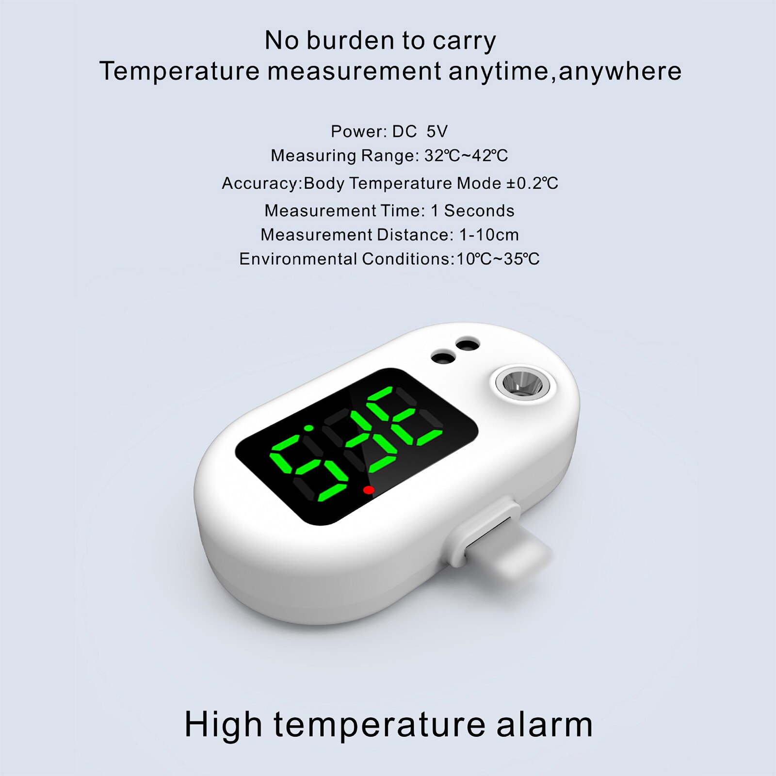 Smart Mobile Phone Thermometer Non Contact Digital Temperature Sensor for Adults & Kid Portable Mini Thermometer Used with Phone
