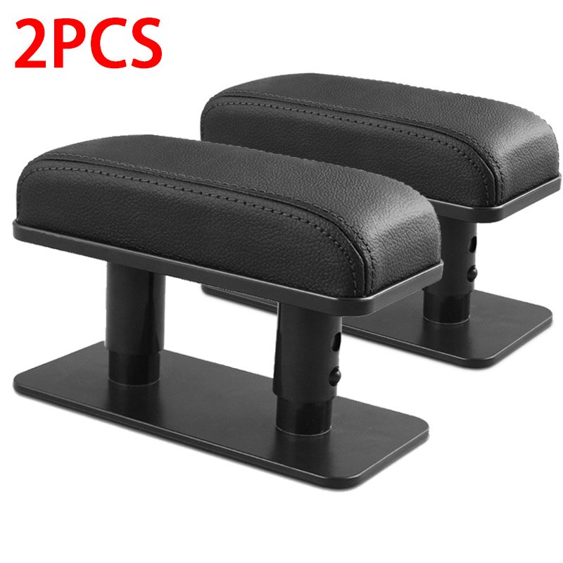 Cojín Universal para Reposabrazos de coche, almohadilla protectora para brazo, Codera de cuero Pu, posición de copiloto principal, antifatiga: 2pcs Black