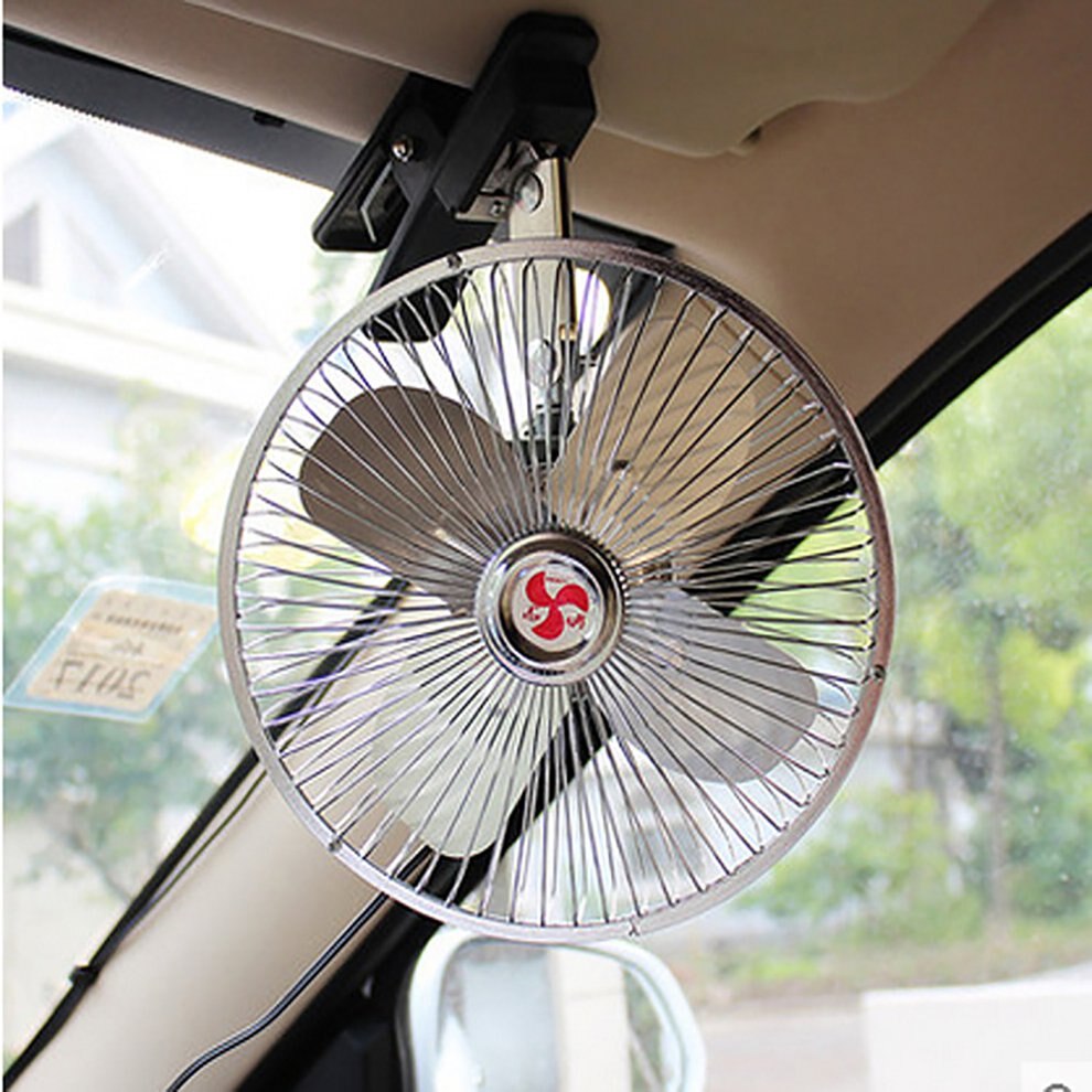 Truck Van Car Fan 10 Inch 12v High Power All Metal Adjustable Speed Fan Electric Auto Cooling Fan Rotatable