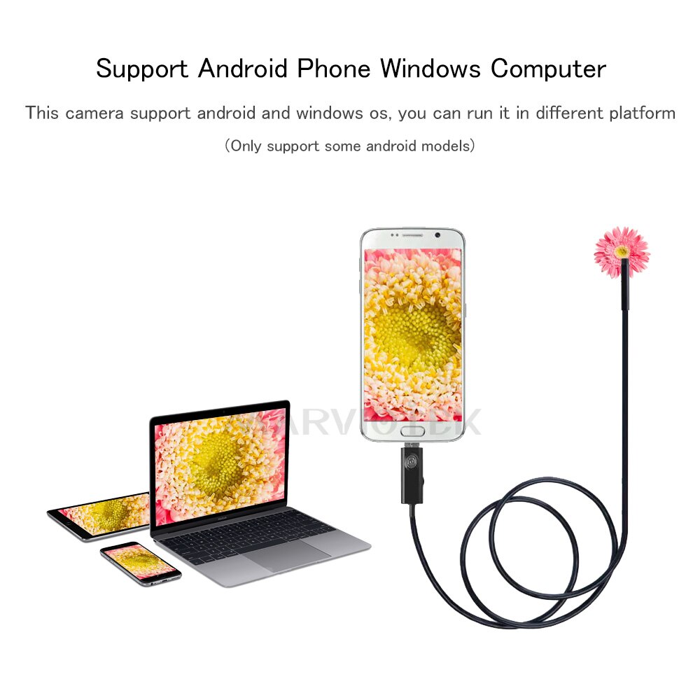 2M 5M 10M 7Mm 2 In 1 Mini Camera Hd Usb Endoscoop Camera Android Buis Waterdicht snake Borescope Usb Inspectie 6 Led Endoscoop