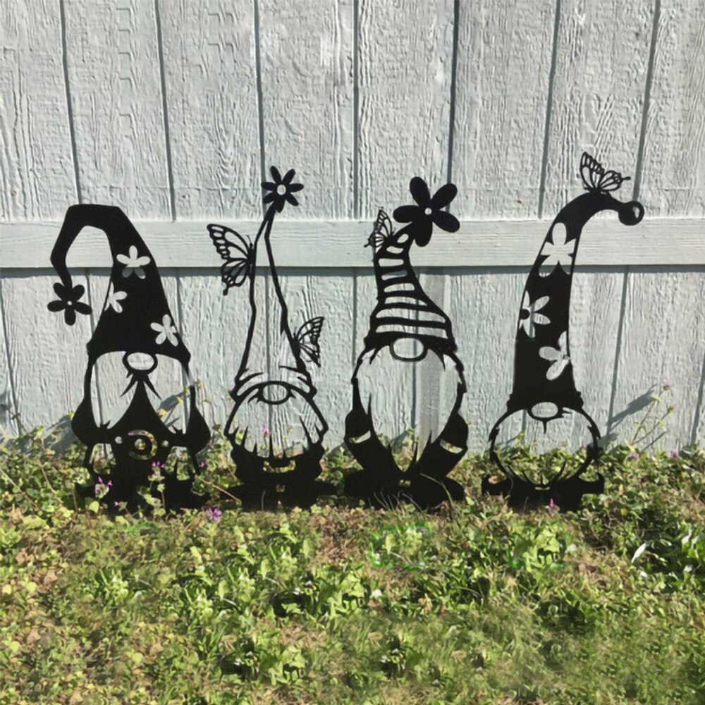 Staal Tak Gnomes Decoratie Leuke Staande Silhouet Voor Huis Tuin Yard Outdoor Decor