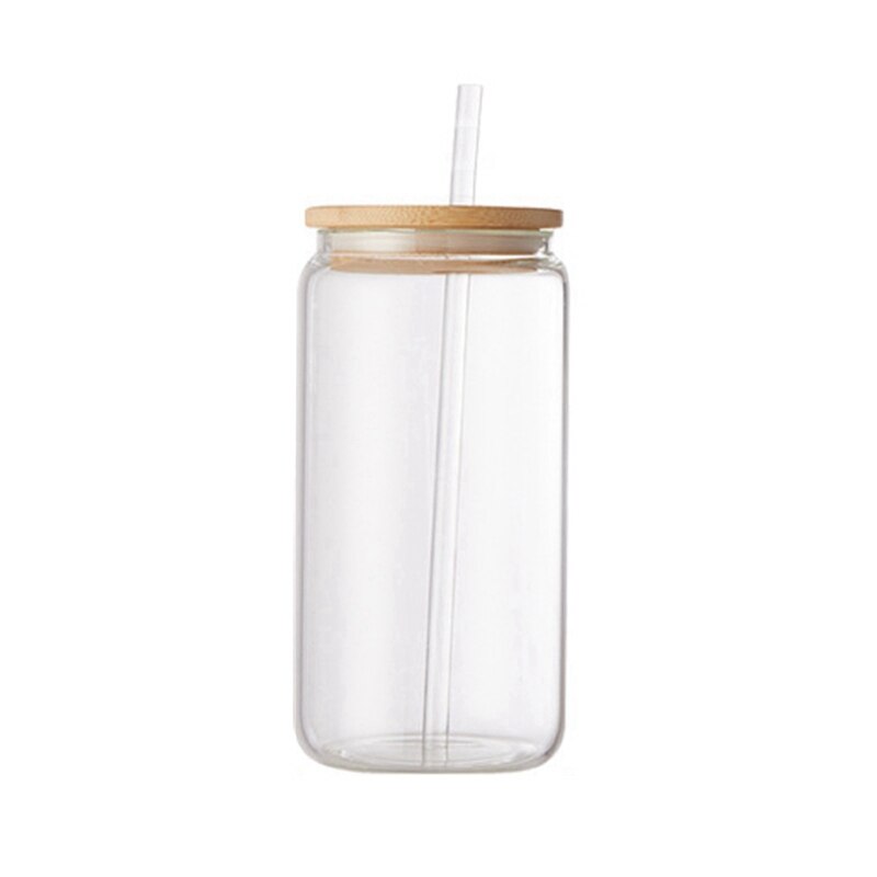 Coke Glass Cup with Lid and Straws Resuable Wooden Lid Glasses Cup for Beer Cocktail Coffee Wine Milk Cups Set Bar Drinkware: Transparent Cup Set / 320ml 12oz