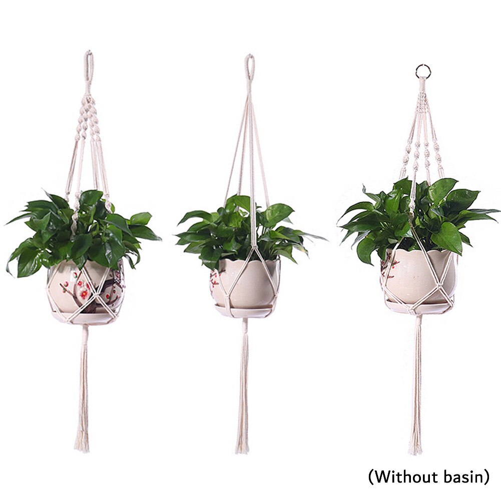 Plant Hanger Garden Hanging Basket Rope Flower Pot Holder Decor Without Basin Knotted Lifting Rope Home Garden Supplies