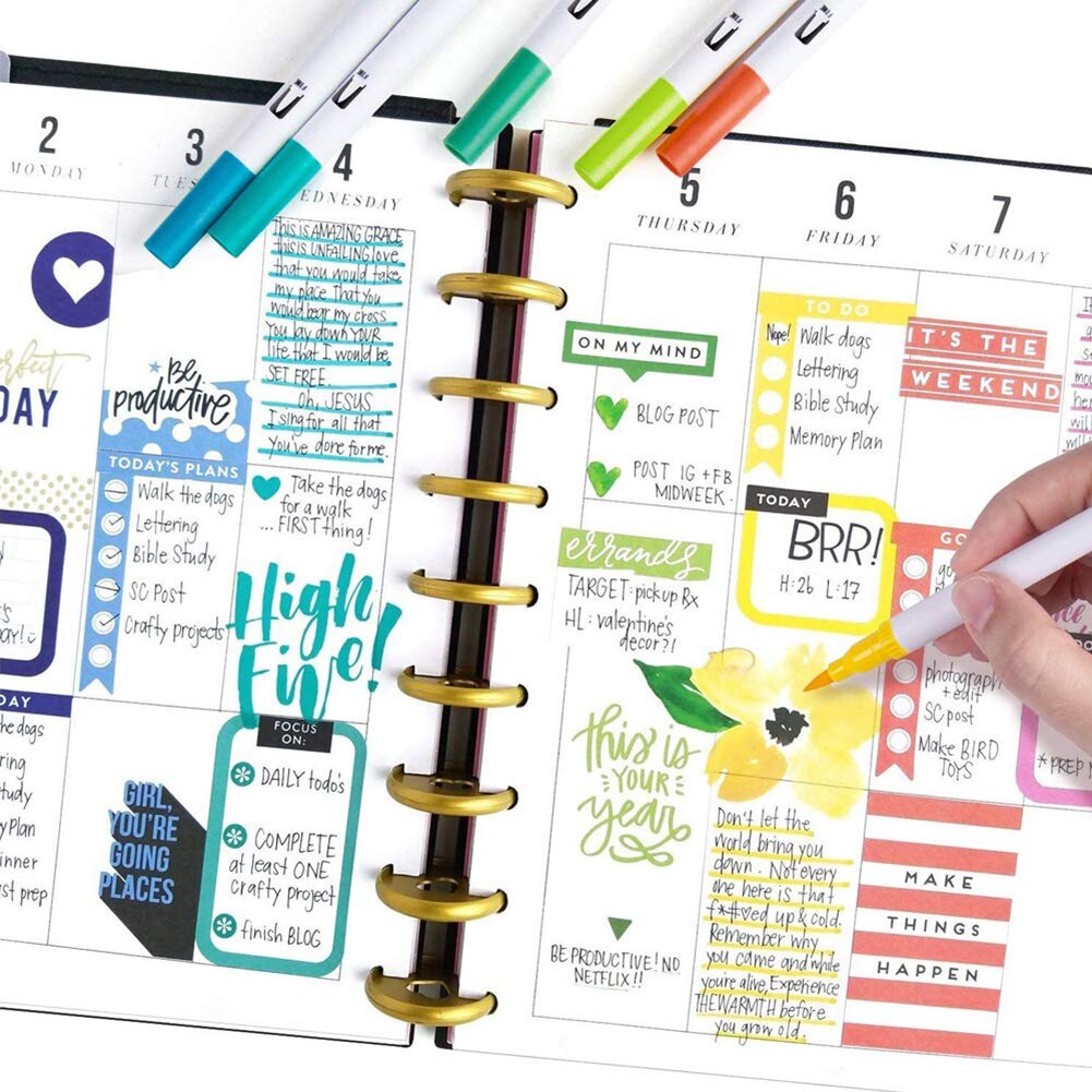 24 Colors Dual Tip Brush Marker Pens Art Watercolor Fineliner Drawing Painting Stationery For Coloring Manga School Supplies