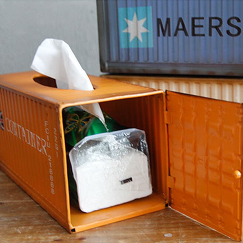 Retro Iron retro arts iron Towel Storage decoration Container Tissue Box Antique classical container model case box