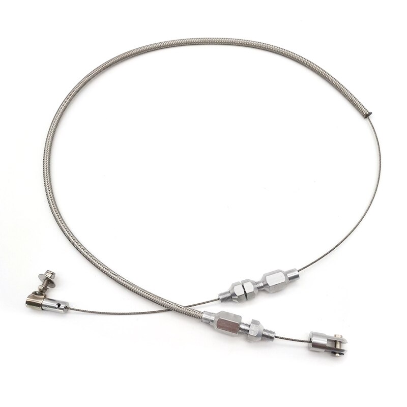 24 "Auto Gaspedaal Kabel Roestvrij Staal Gevlochten Aluminium Uiteinden Voor Ford Chevy