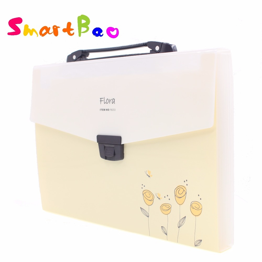 A4 Yellow File Folder Organizer Expanding File Folder with 13 Pockets School Supplies Office Supplies Portfolio Document