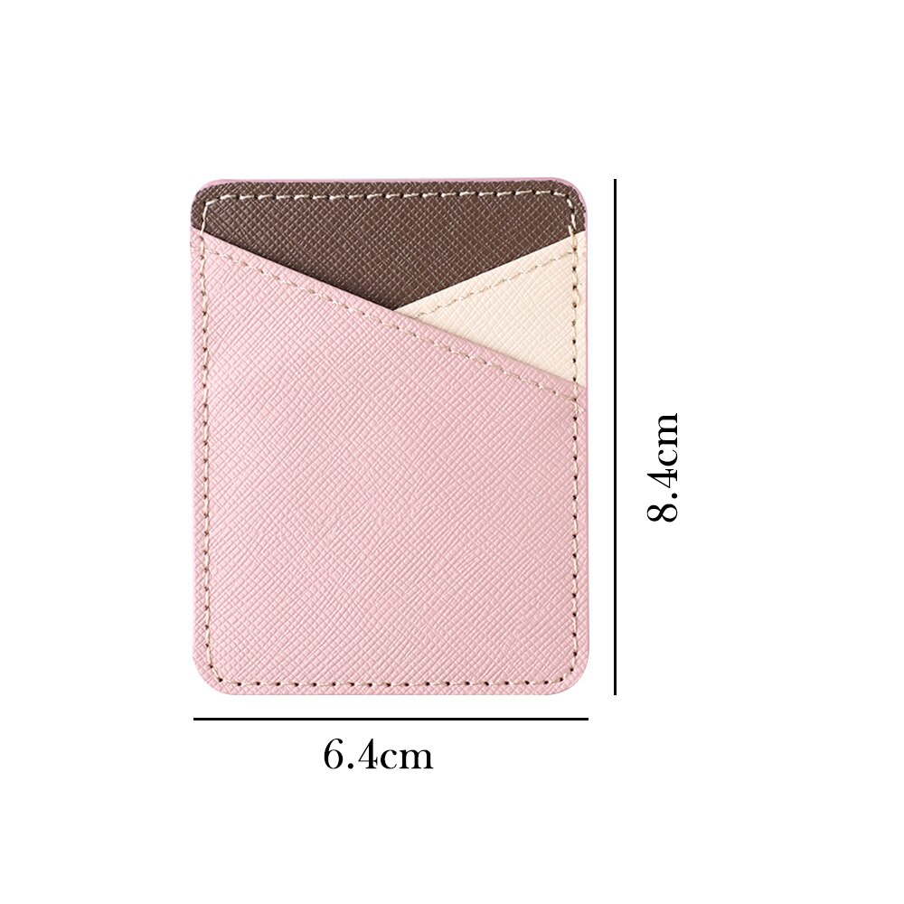 1Pc custodia a portafoglio per telefono di moda calda 5 tasche per carte Stick sul telefono porta carte d'identità borsa in pelle PU custodia adesiva per credito: other