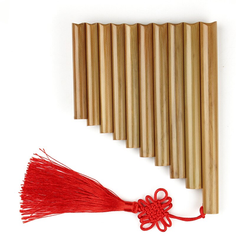 Chinese Folk Musical Instrument Pan Flute Bamboo Panflute 10 Pipes Wind Instrument Panpipes Flauta Handmade Easy Carry: LEFT hand