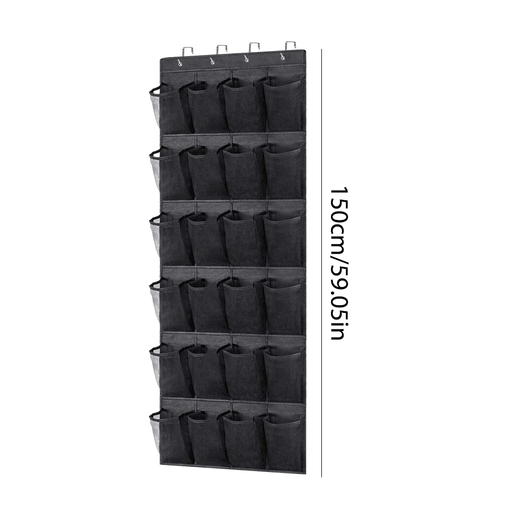 Hoedenorganizer Hoedenrek 24 diepe zakken met 2/3 haken Display Baseball Caps Collectie Hoedenorganizer Houder voor muurdeur: GRIJS