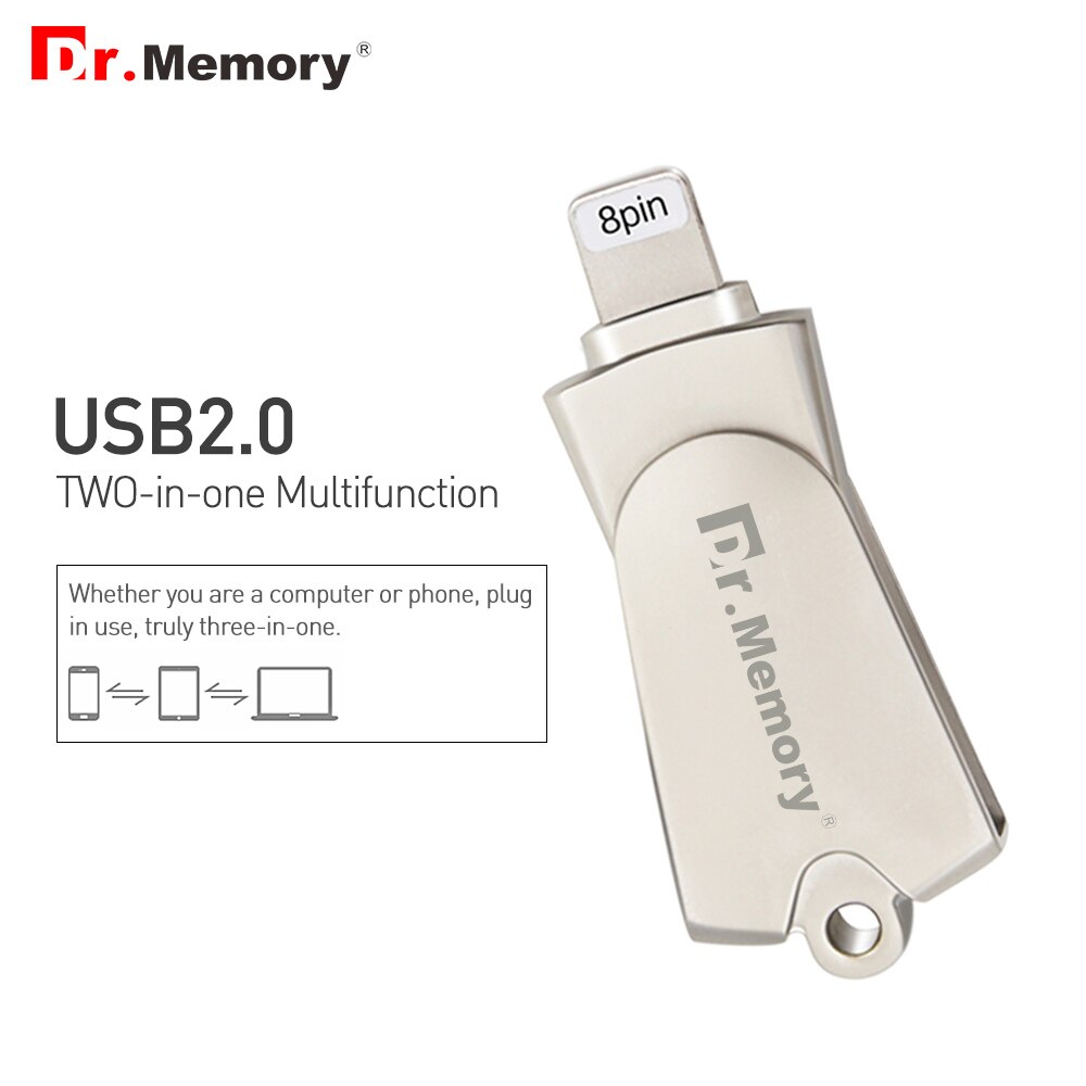 Dr.memory metalen micro sd-kaartlezer voor ipad/iphone 5se 6s 7 plus geheugenkaartlezer otg tf-kaartlezer voor iphone-kaartadapter