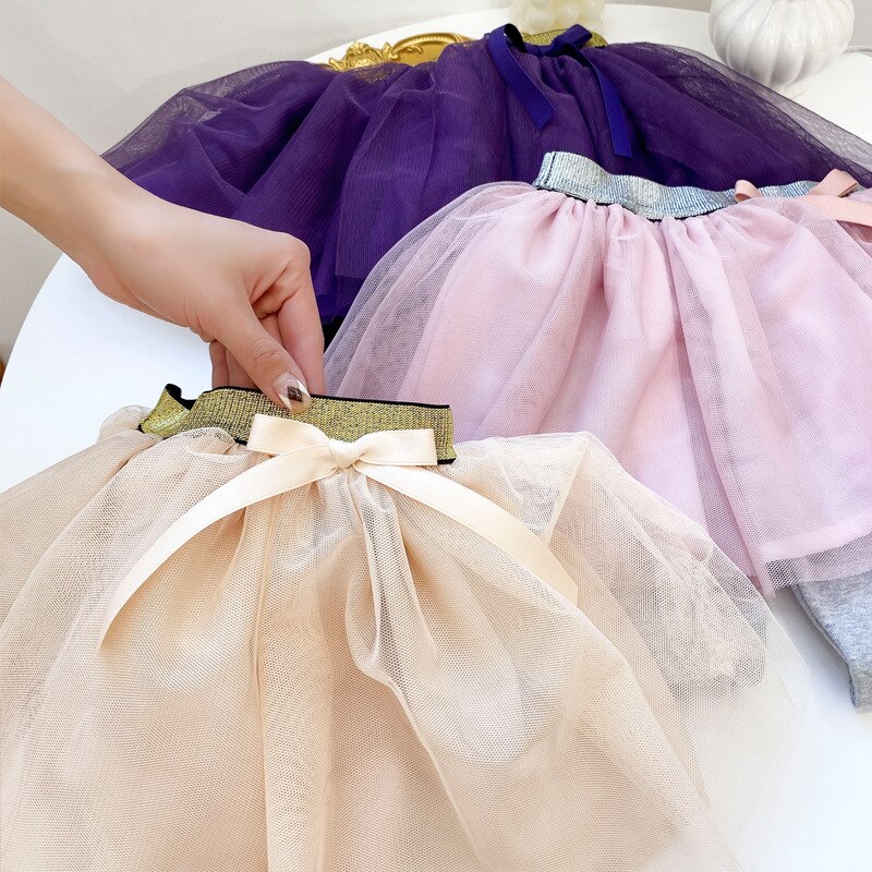 Falda tipo culotte para niños, Leggings infantiles de colores contrastantes