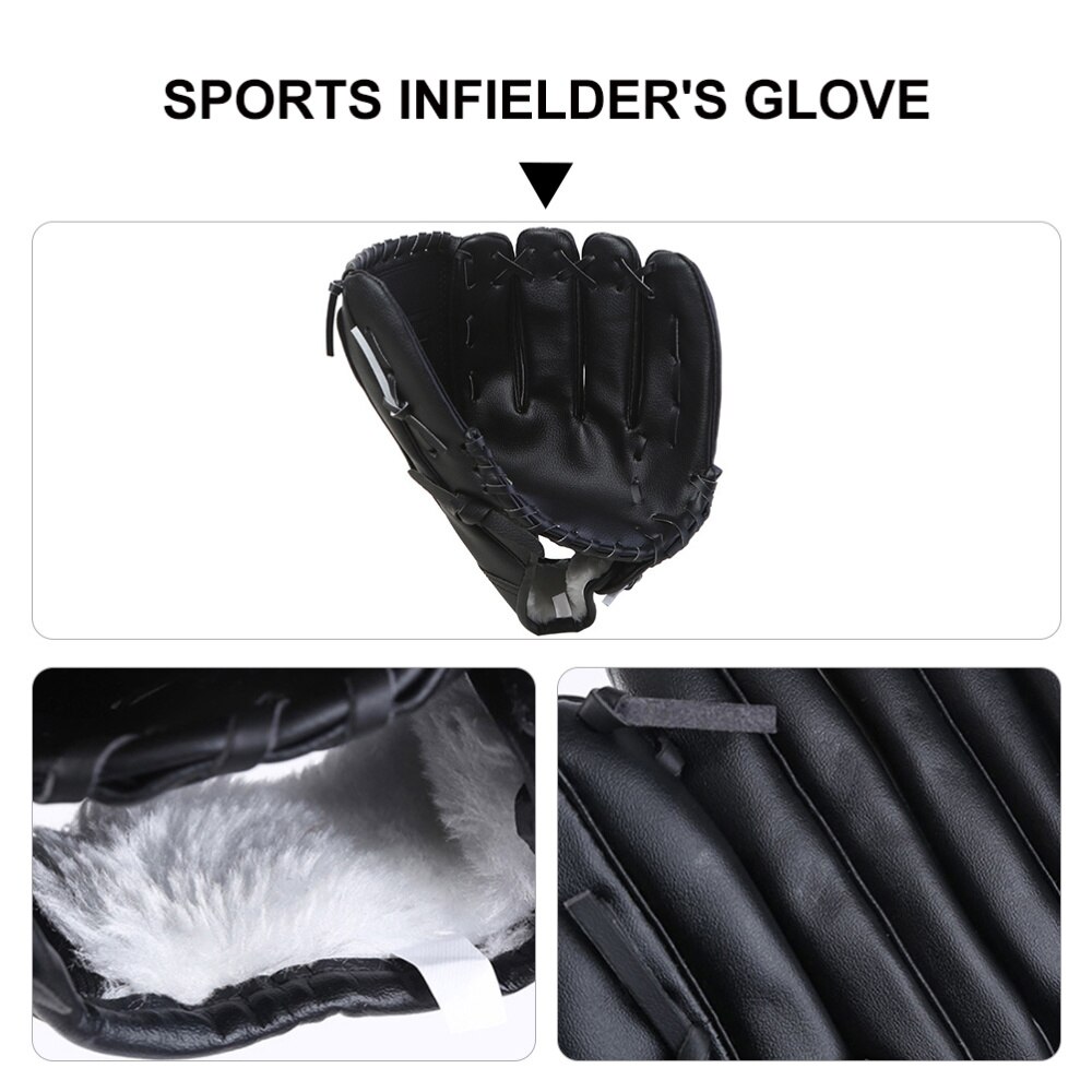 1pc Baseball Glove PU Thickened Glove Pitcher Training Glove No Baseball for Kid