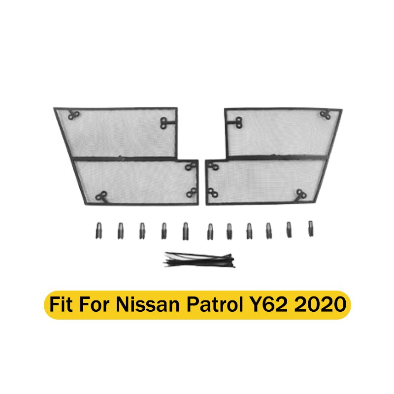 For Nissan Patrol Y62 Accessories Car Front Insect Grilles Net For Nissan Patrol Y62 Screening Mesh Cover: Grass Green
