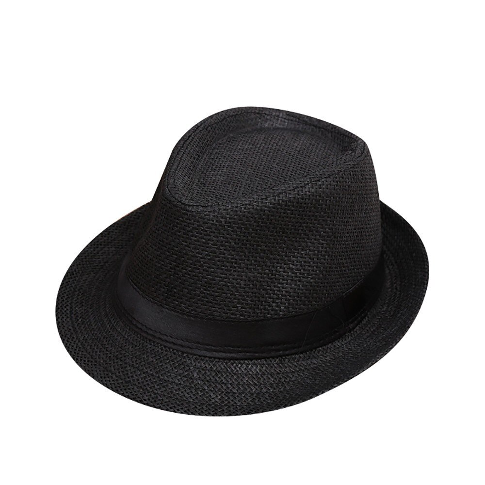 Kinder Sonnenhut Kinder Sommer Strand Stroh Hut Jazz Panama Trilby Fedora Hüte Britischen Cap Atmungsaktiv Baby Hüte Mädchen Jungen Sonnenblende: WHITE