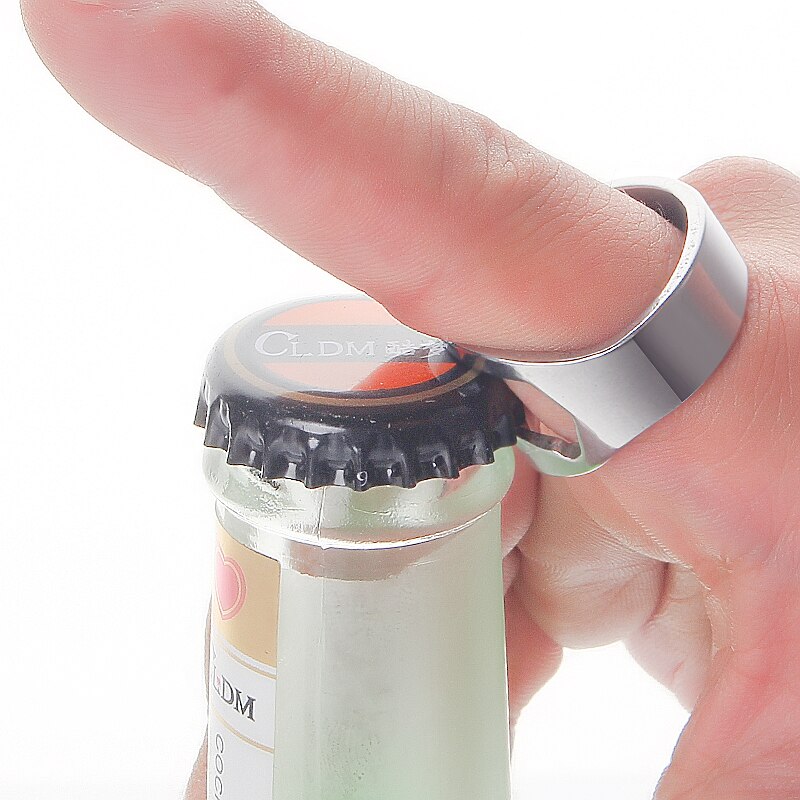 22MM Tragbare Mini Ring Bahre Flasche Öffner Edelstahl Finger Ring-bilden Flasche Bahre Deckel Öffnung Entferner Küche Bar Werkzeuge