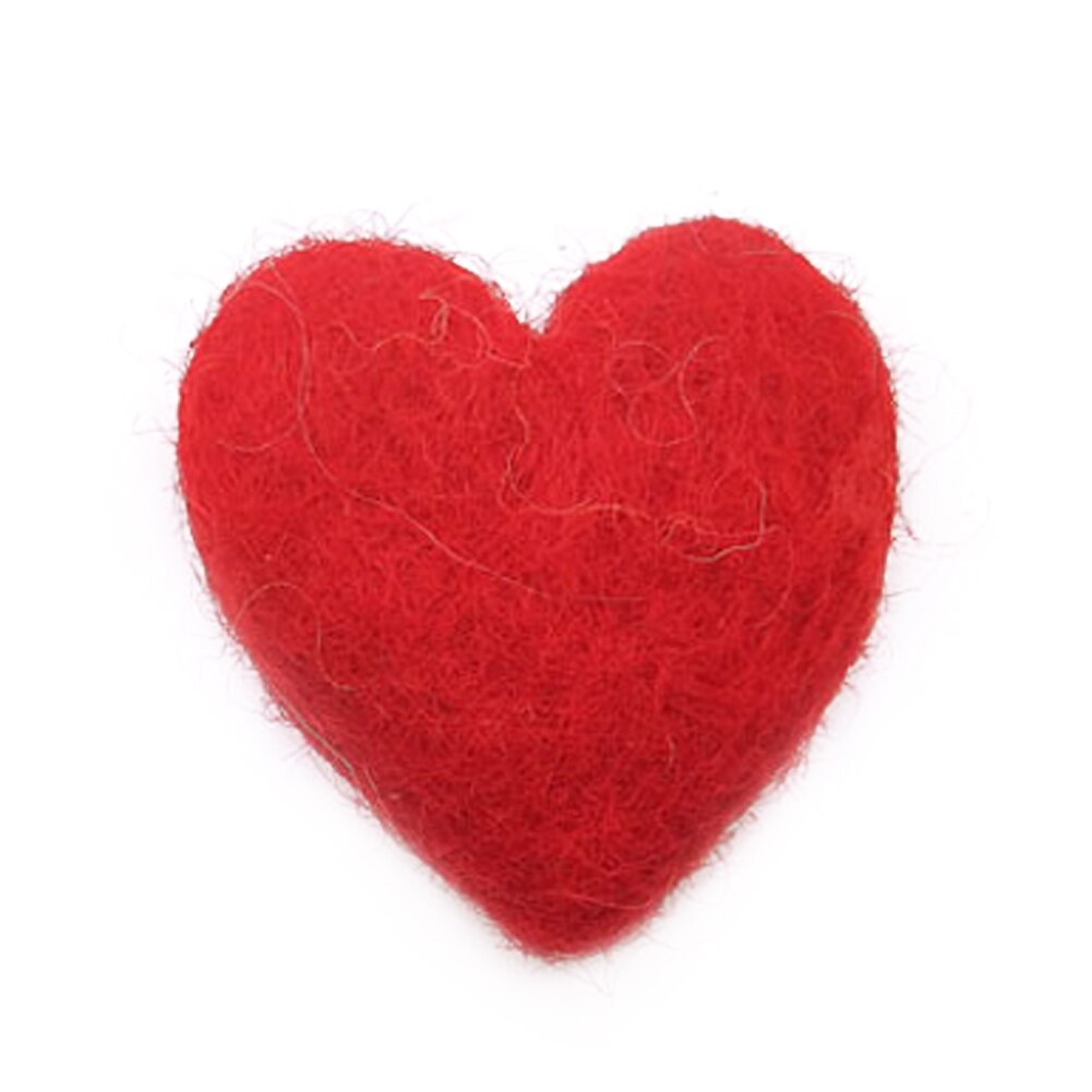 Wool Felts DIY Poke Wool Sewing Crafts DIY Red Heart Shape Handmade For Wedding Christmas Tree Felt Indoor Decoration: Red