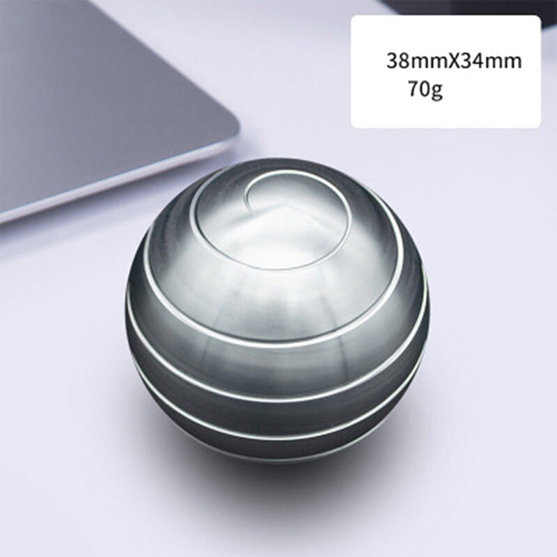 Schreibtisch betonen Linderung Spielzeug Aluminium Legierung Dekompression Hypnose rotierend Kreisel Erwachsene Fingerspitze Spielzeug Kinetische Runde Metall Spinner: Silber-