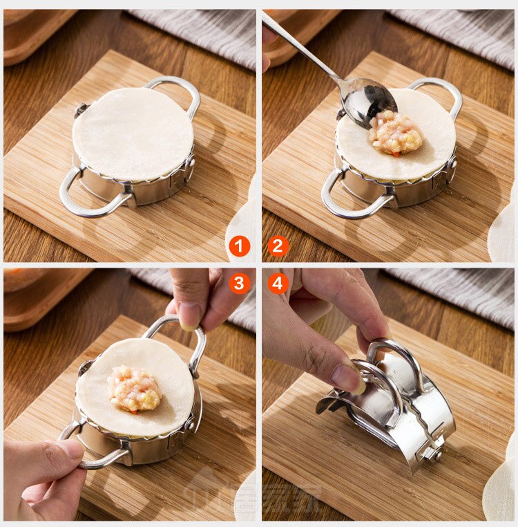 Edelstahl Knödel Schimmel Presse Teig Kuchen Ravioli Schimmel Kochen Gebäck Werkzeug Knödel Jiaozi Hersteller Schimmel