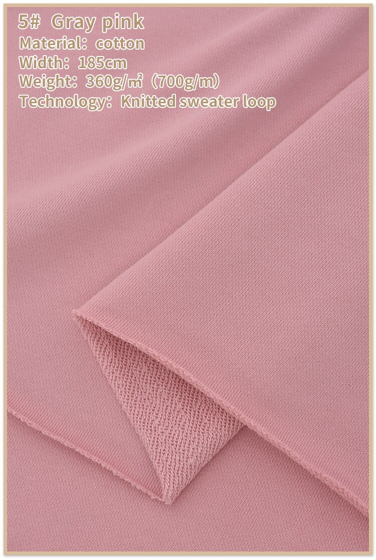 Fransk frotté bomuldsstof slidbestandigt bomuldsstof kraftig sweatshirtstof til hættetrøje 185 x 50cm: 5