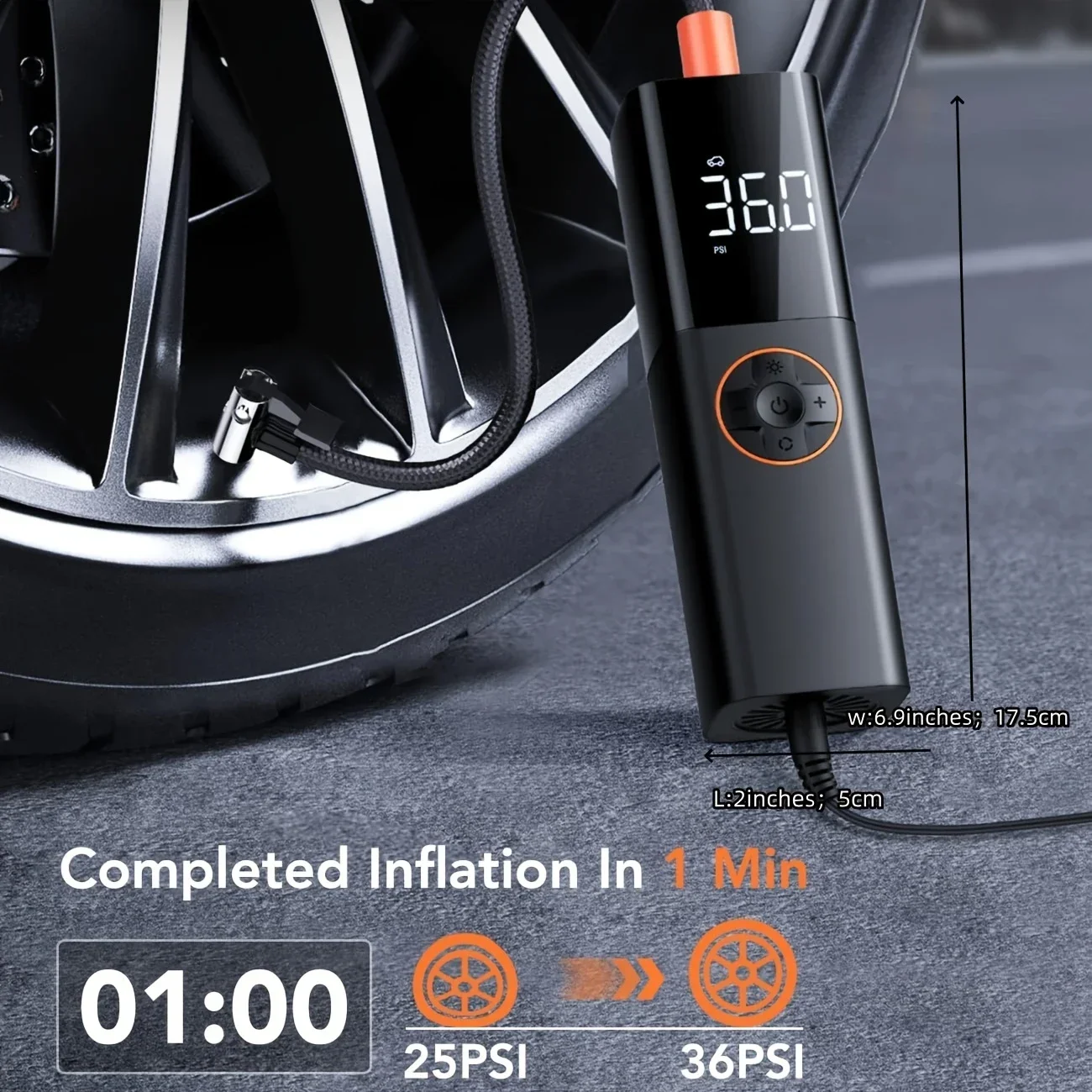 Inflation Compressor Tire inflator, portable air compressor, intelligen... – Vicedeal