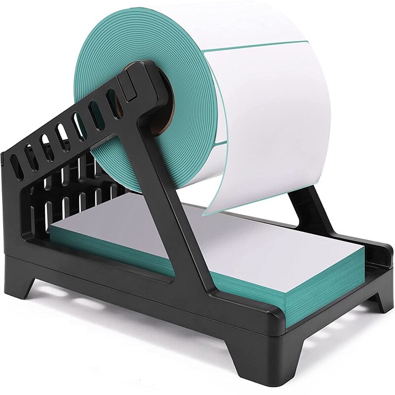 Label Houder Thermische Label Houder Voor Rollen En Fanfold Labels Direct Label Stand Desktop Printer Accessoire: Black
