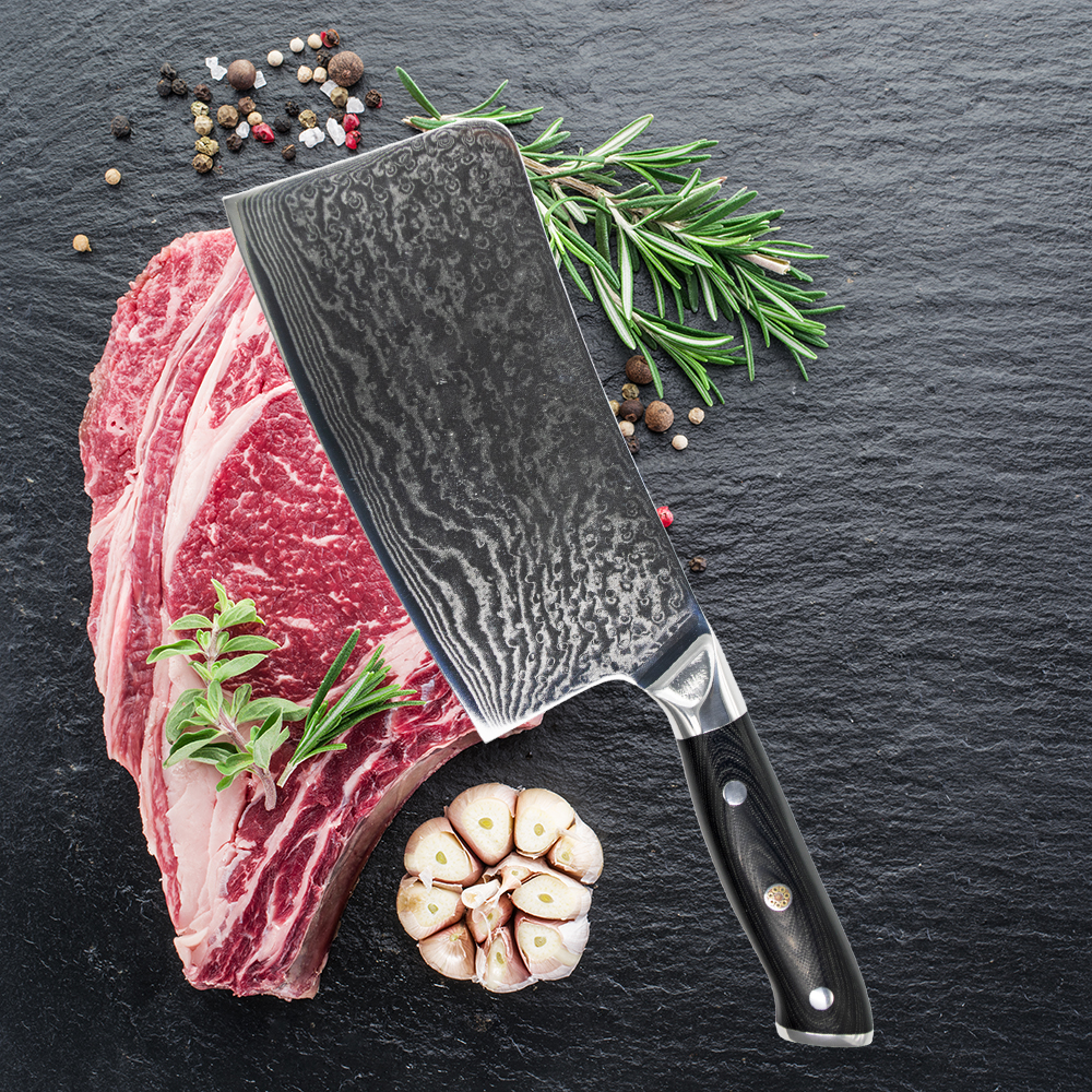 Kitchen Knives 8 inch Damascus Steel Chef Knife set Utility Cleaver Knives Meat Japanese Santoku Knife Cooking Slicing Knife