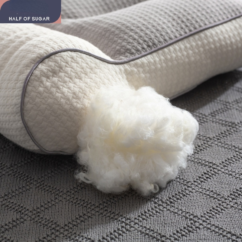 100% Cotton Soy Fiber Down Soft Pillow Knitted Jacquard Area A Dual-purpose Pillow Core Neck Protection Sleep Pillow