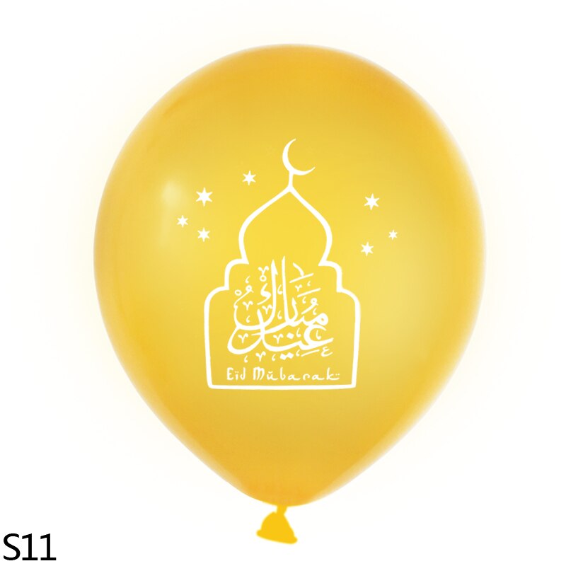 10 Stks/partij Eid Mubarak Decoratie Eid Latex Ballon Mubarak Letters Banner Ramadan Versieren Islamitische Ramadan Kareem Feestartikelen